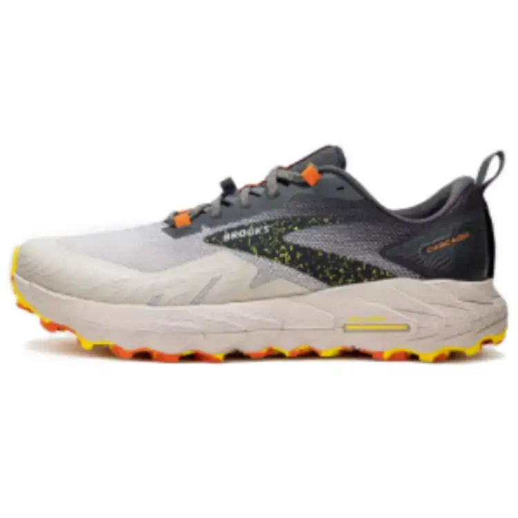Brooks Cushioning Abrasion Resistant Cushioning, Wear Resistant Low top Running Shoes Men's Gray Orange