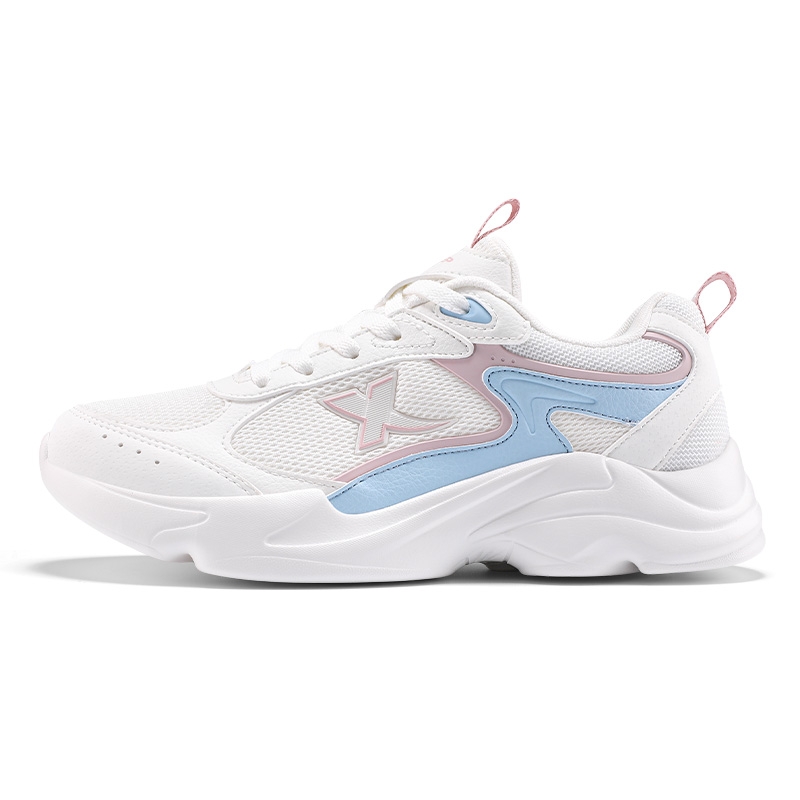 XTEP Hydrogen Wind Technology Breathable And Lightweight Low top Casual Running Shoes Women’s White Blue Pink