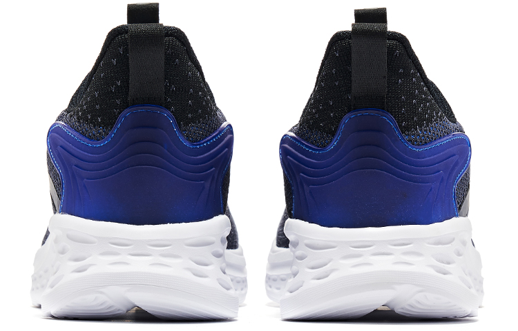 Erke Cushioning Slip Resistant And Breathable Low top Running Shoes Men’s Navy Blue Neon Orange
