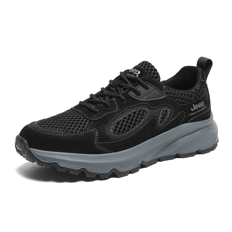 Jeep Pigskin, Textile Cushioning Abrasion Resistant Breathable Slip Resistant Running Shoes Men’s
