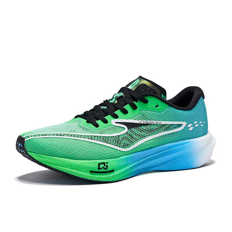 Erke Polar Wind 3.0 Running Shoes Men’s Low Top Fluorescent Lime Green Pool Blue