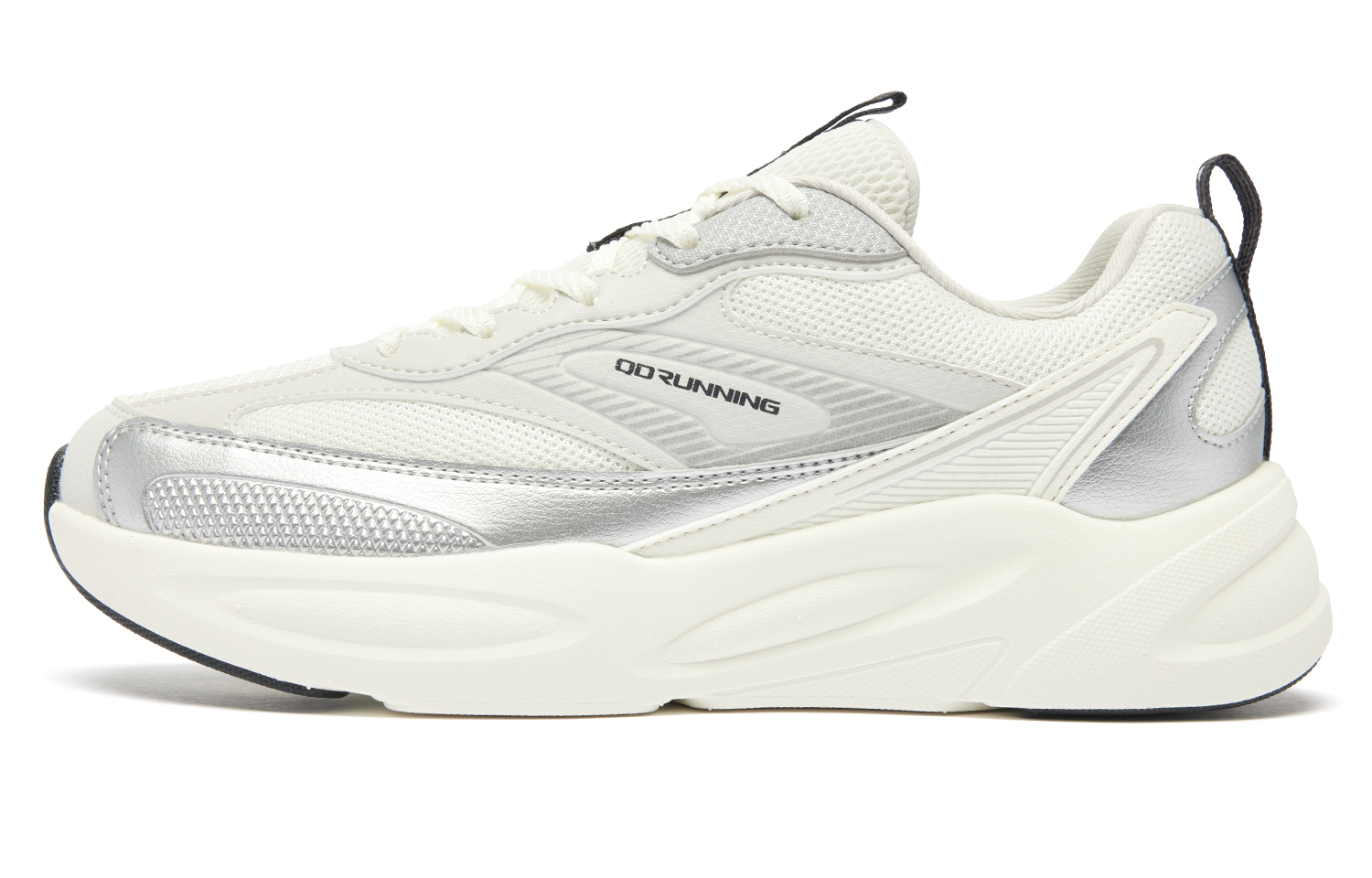 QIAODAN Cushioning Slip Resistant Abrasion Resistant Low top Casual Running Shoes Women’s White Silver