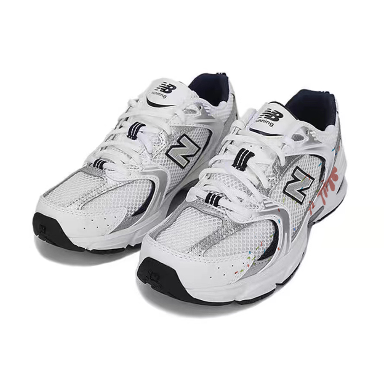 New Balance NB 530 Cushioning Slip Resistant Abrasion Resistant Breathable Low top Running Shoes Unisex White Pink