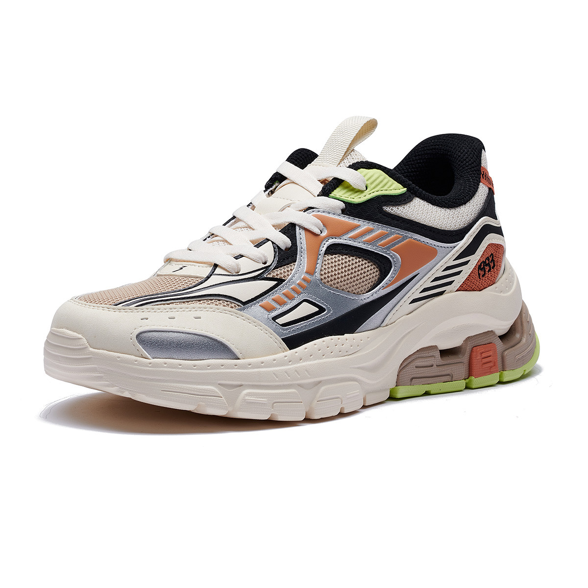 361° Cushioning Slip Resistant Abrasion Resistant Lightweight Low top Casual Running Shoes Men’s Beige Black