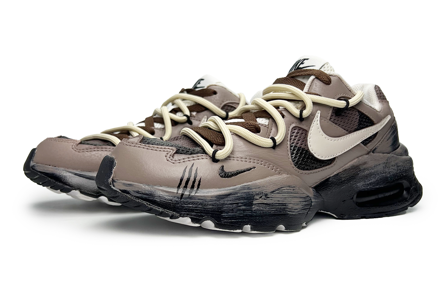 Nike Air Max Fusion Slip Resistant, Abrasion Resistant, Breathable Low top Running Shoes Women’s Black Brown
