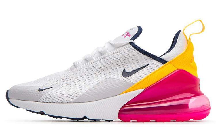 Nike Air Max 270 trendy lightweight low-top rubber casual running shoes women's white pink