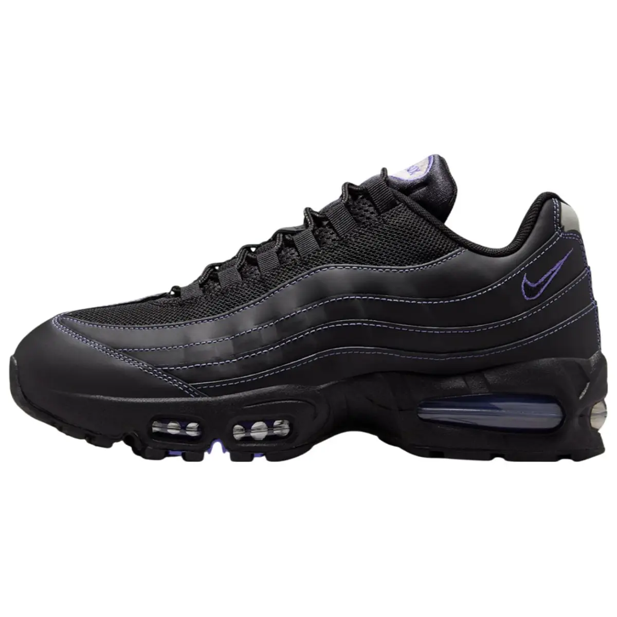 Nike Air Max 95 Comfortable Abrasion Resistant Low top Rubber Casual Running Shoes Men's Black