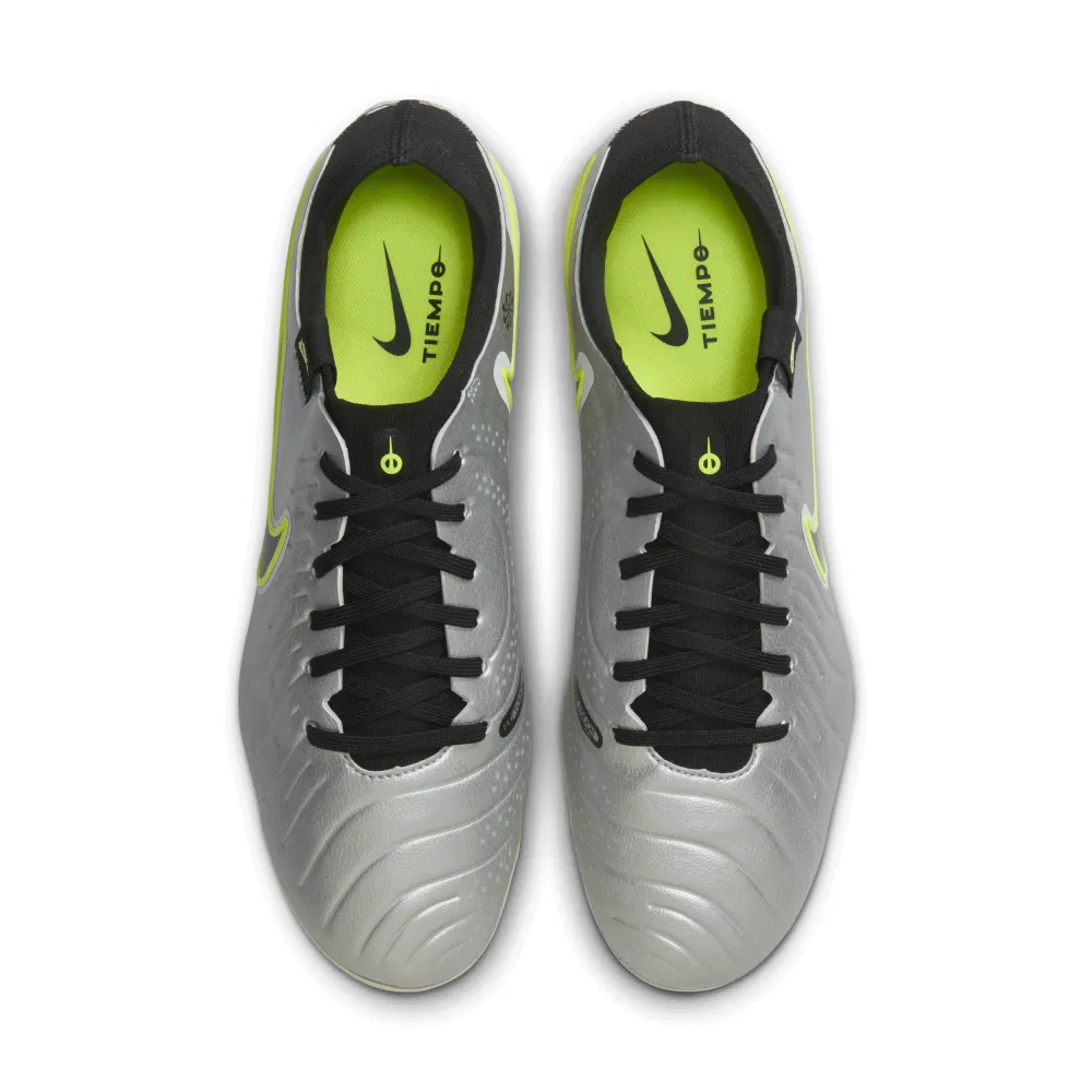 Nike Tiempo Legend 10 Pro Ag Metallic Silver Volt Black