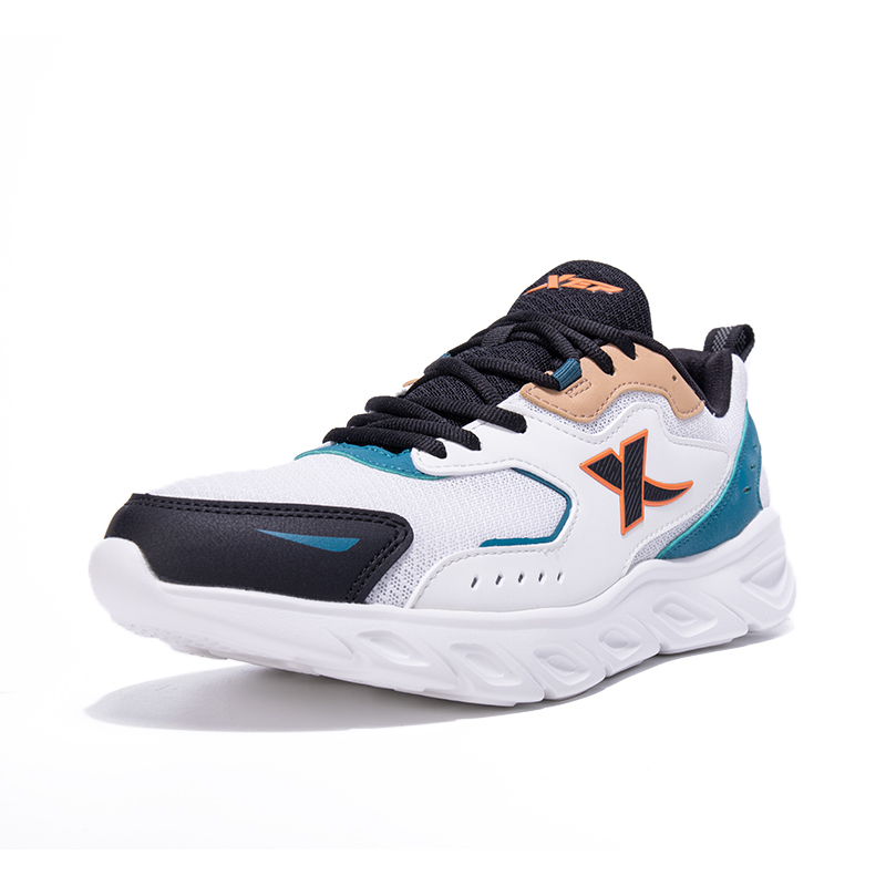 XTEP Abrasion Resistant Breathable Low top Running Shoes Men’s White Blue Black