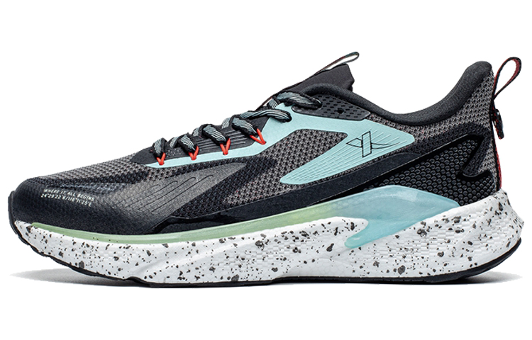 XTEP Cushioning Slip Resistant Abrasion Resistant Running Shoes Men’s Black Gray Blue