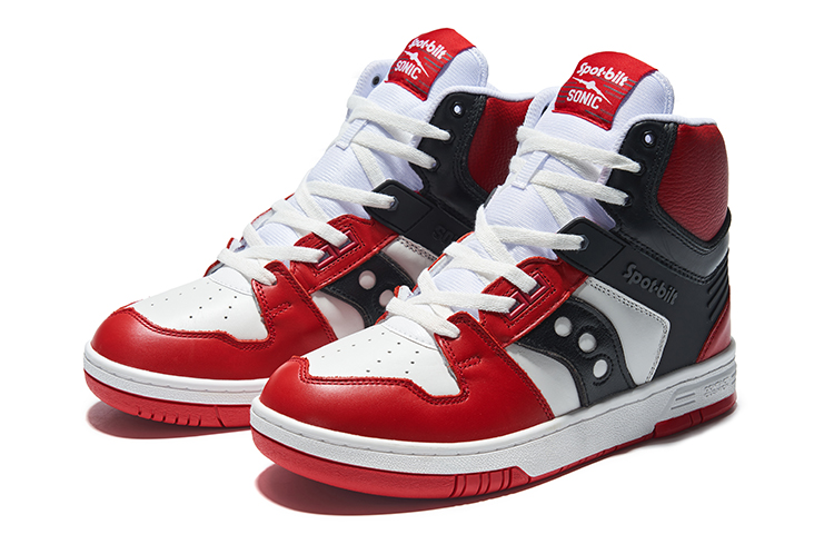 Saucony Sonic High Beams High top Running Shoes Unisex White Red Black