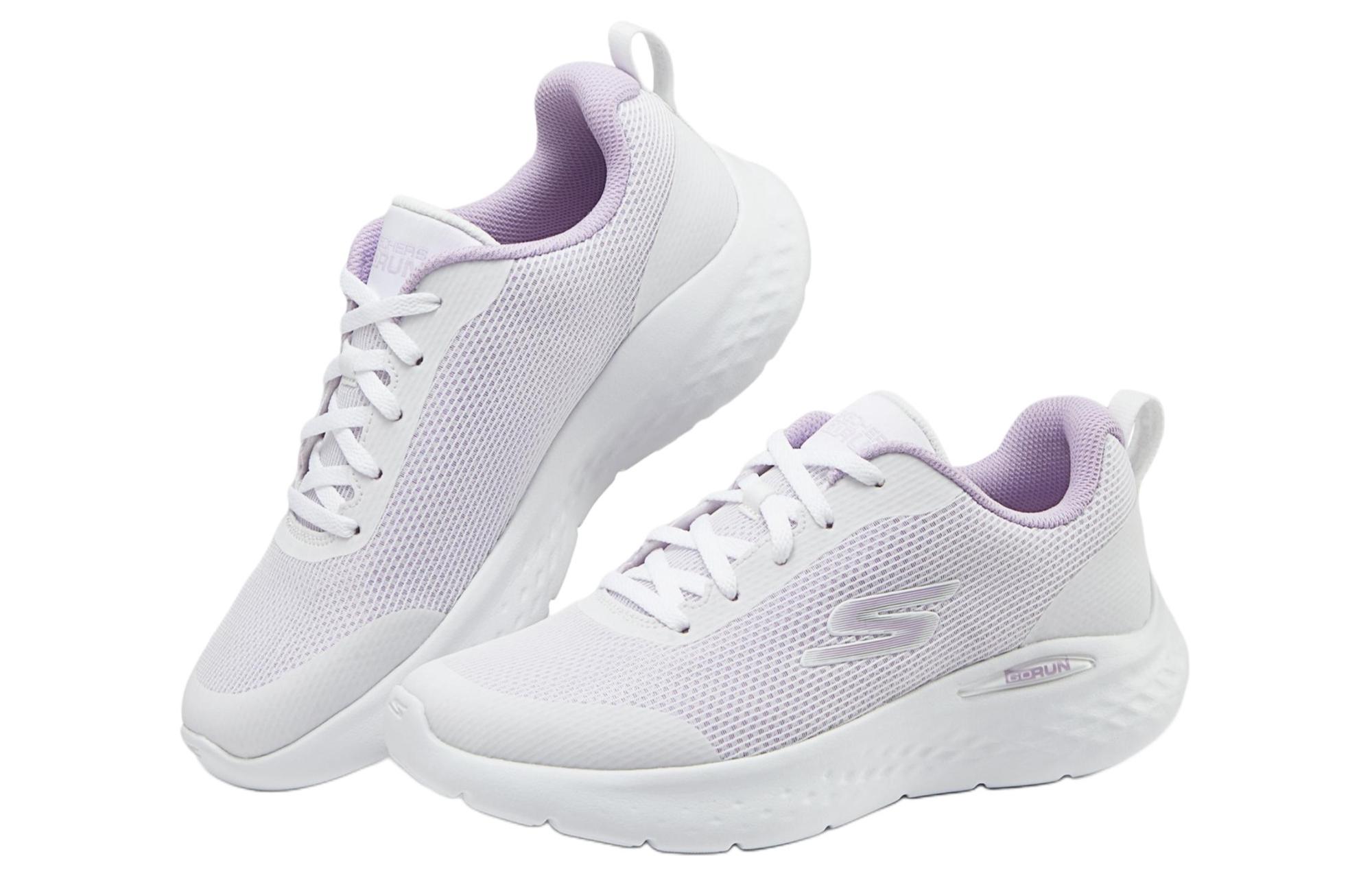 Skechers Go Run Lite Fabric Cushioning Low top Running Shoes Women’s White Purple