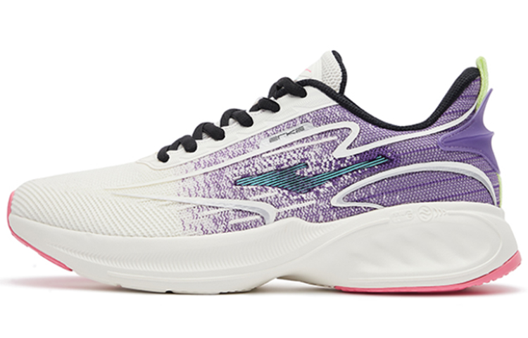 Erke Textile, Synthetic Leather Cushioning Slip Resistant Abrasion Resistant Low top Running Shoes Men’s White Purple