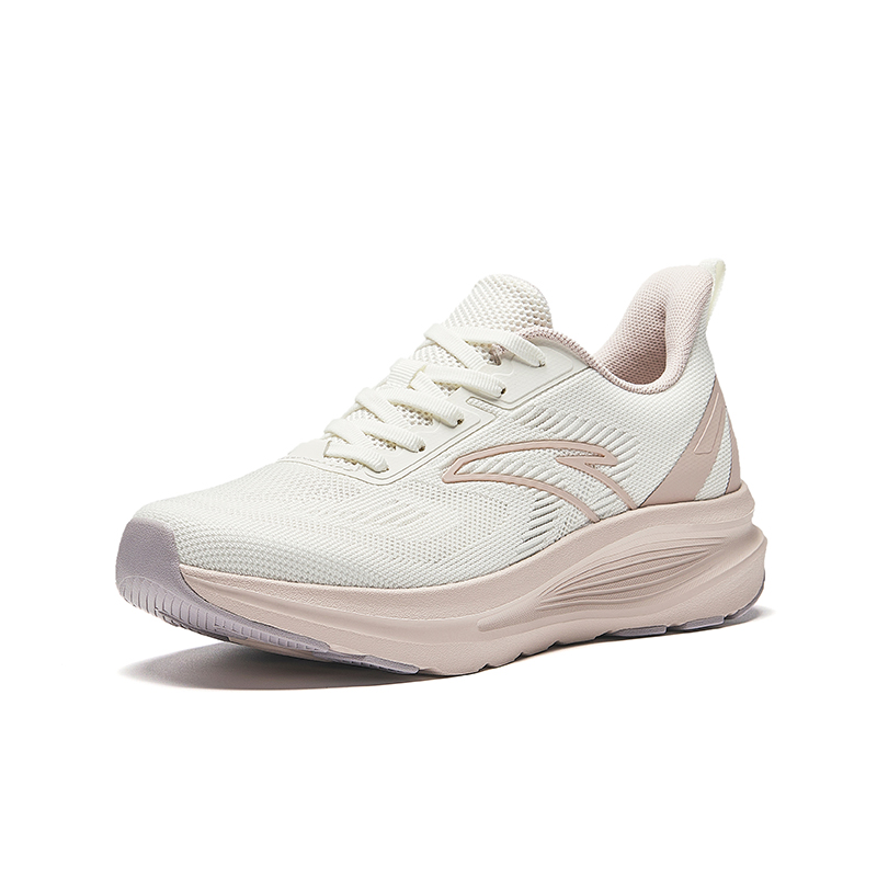 Anta Yunxi Slip Resistant Abrasion Resistant Low top EVA, Rubber Marathon Running Shoes Women’s White Pink