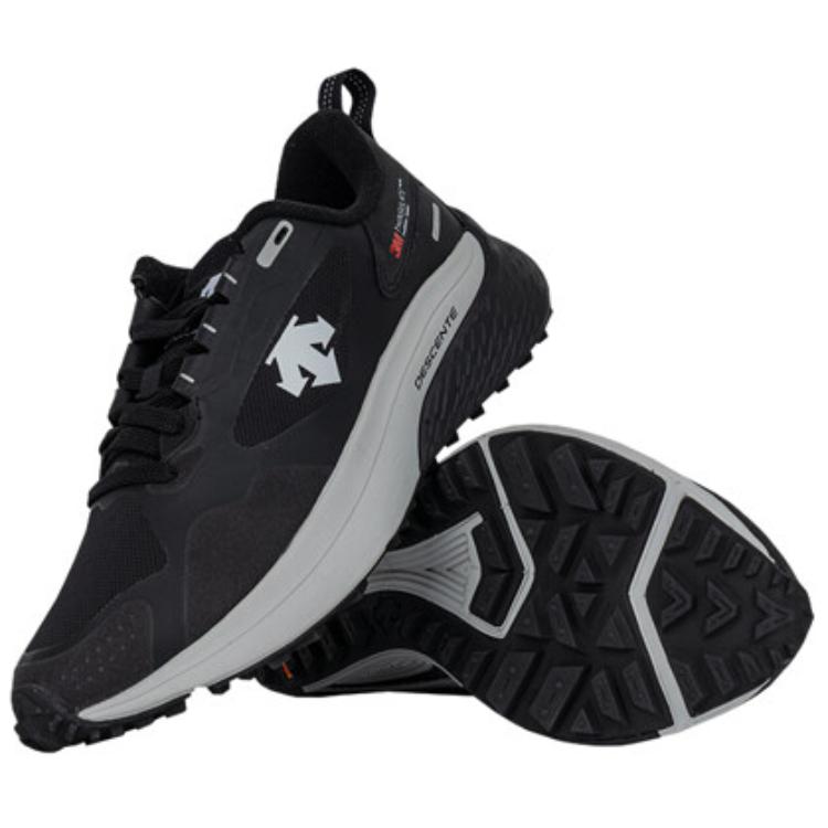 DESCENTE Cushioning Slip Resistant Low top Running Shoes Unisex Black White