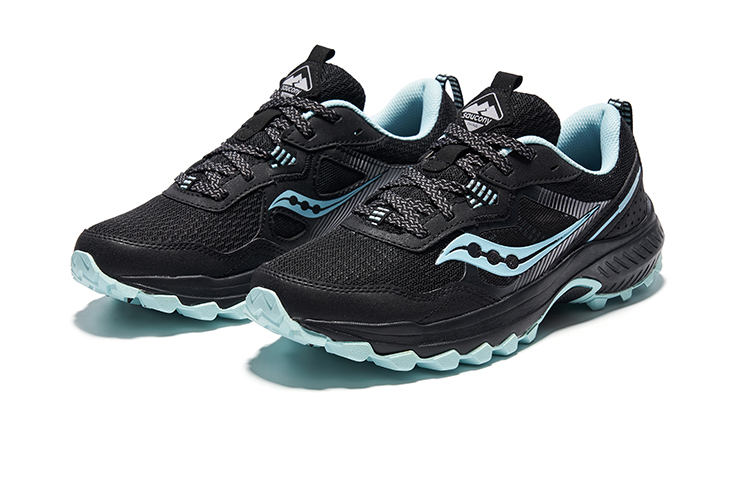Saucony Excursion Comfortable Slip Resistant Rebound Low top Running Shoes Women’s Black Blue