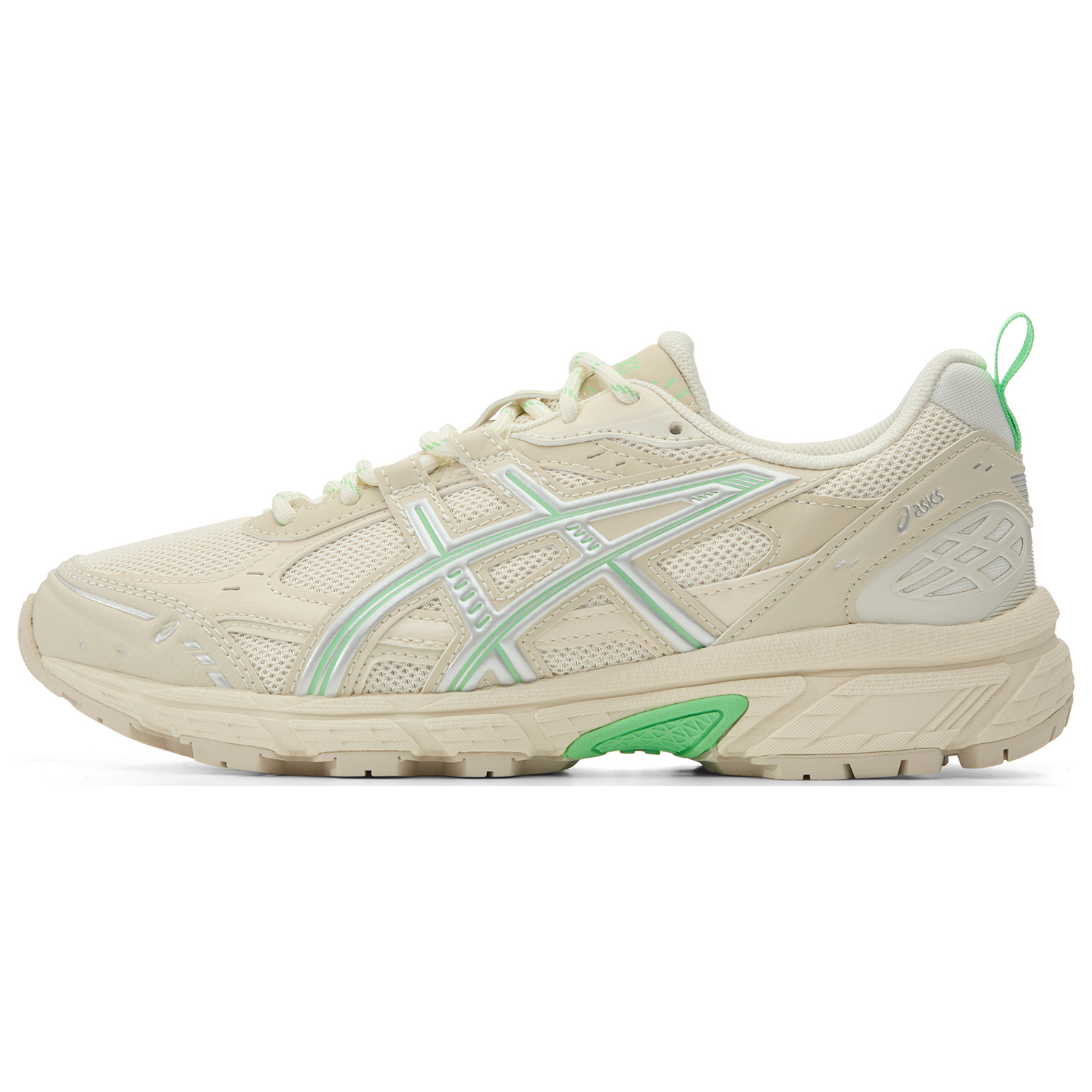 ASICS GEL NUNOBIKI Breathable Running Shoes Unisex Beige White Green