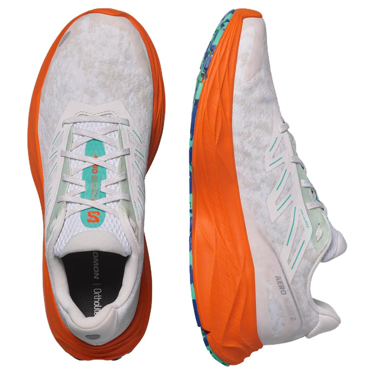 SALOMON AERO GLIDE 2 Slip Resistant Abrasion Resistant Low top Casual Running Shoes Men’s White Orange