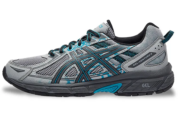 Asics Gel Venture 6 Abrasion Resistant Fabric Abrasion Resistant Low top Running Shoes Women's Medium Gray Blue