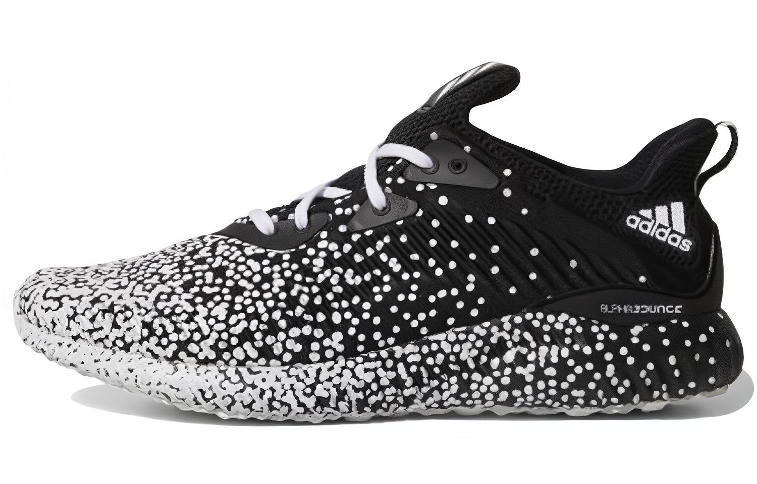 Adidas Alphabounce 1 Slip Resistant Abrasion Resistant Low top Running Shoes Men's Black White