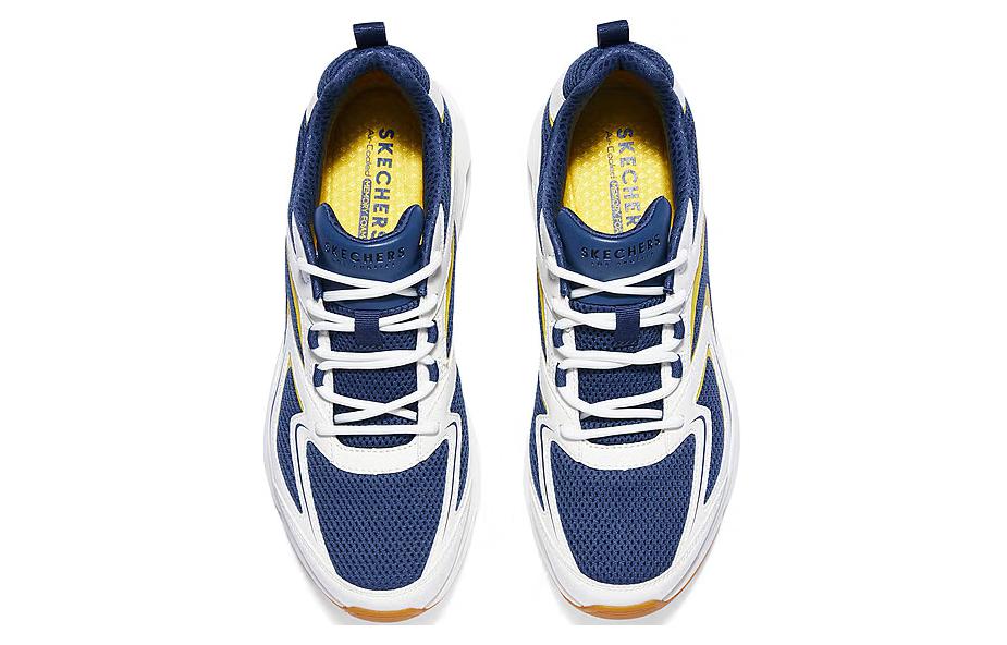 Skechers Fabric Wear resistant And Lightweight Low top Casual Running Shoes Men’s White Blue