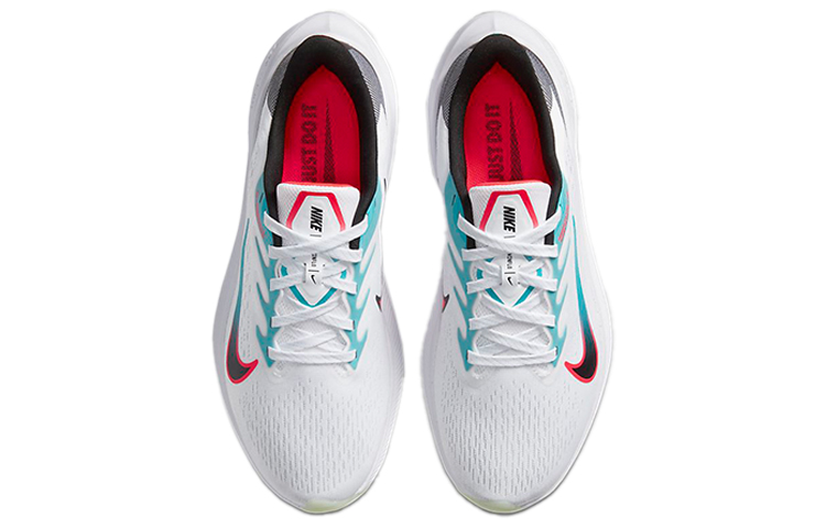 Женские кроссовки Nike Zoom Winflo 7 (бело-зеленые) — фото 4