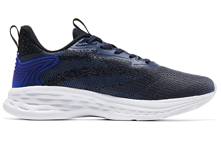 Erke Cushioning Slip Resistant And Breathable Low top Running Shoes Men’s Navy Blue Neon Orange