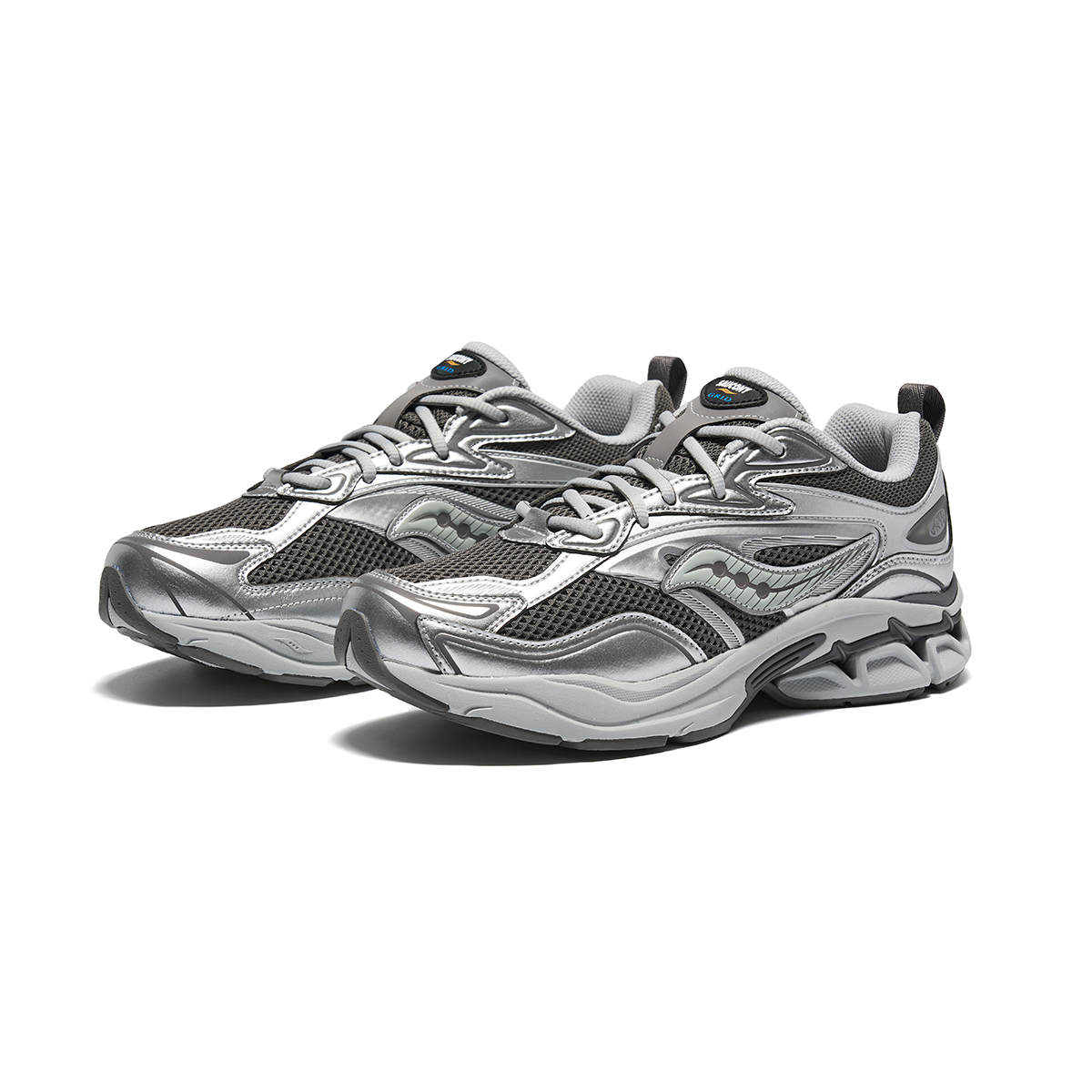 Saucony GRID FUSION Support Low top Casual Running Shoes Unisex Silver Gray