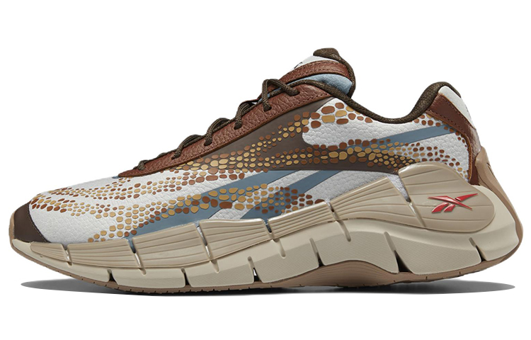 Jurassic World x Reebok Zig Kinetica 2.5 retro comfortable Jurassic Park joint fabric low-top casual running shoes men and women same style brown blue
