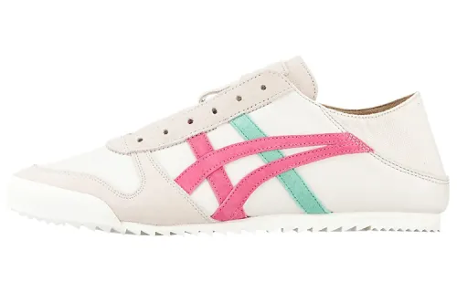Onitsuka Tiger Onitsuka Tiger Hiina Slip-on comfortable, wear-resistant and lightweight low-cut casual running shoes for women, white and green pink stitching