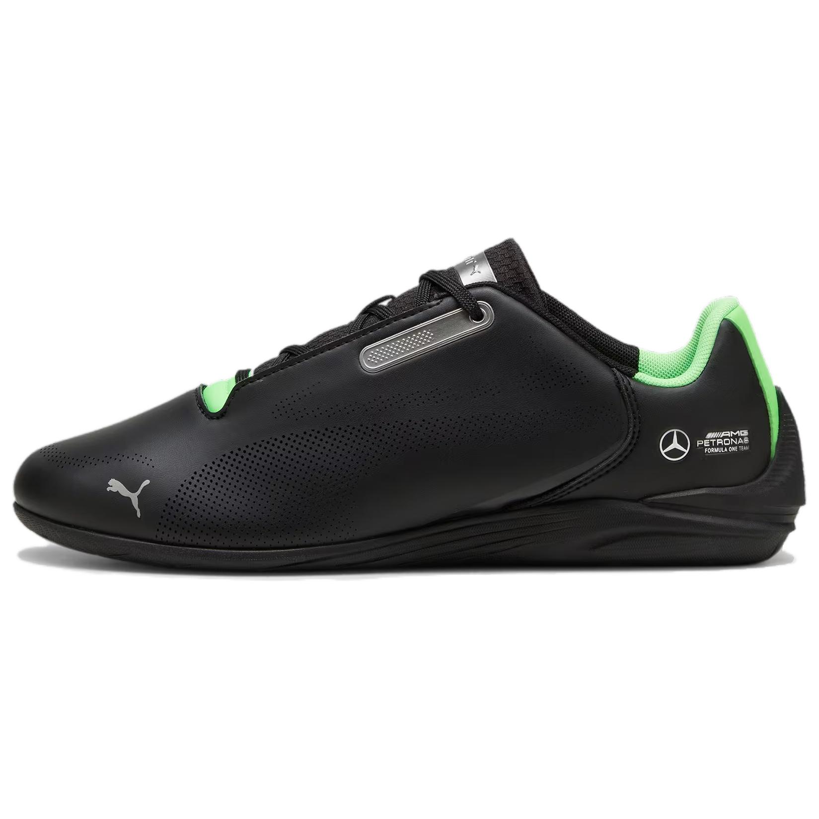 PUMA Mercedes Amg Slip Resistant Abrasion Resistant Low top Running Shoes Unisex Black Green