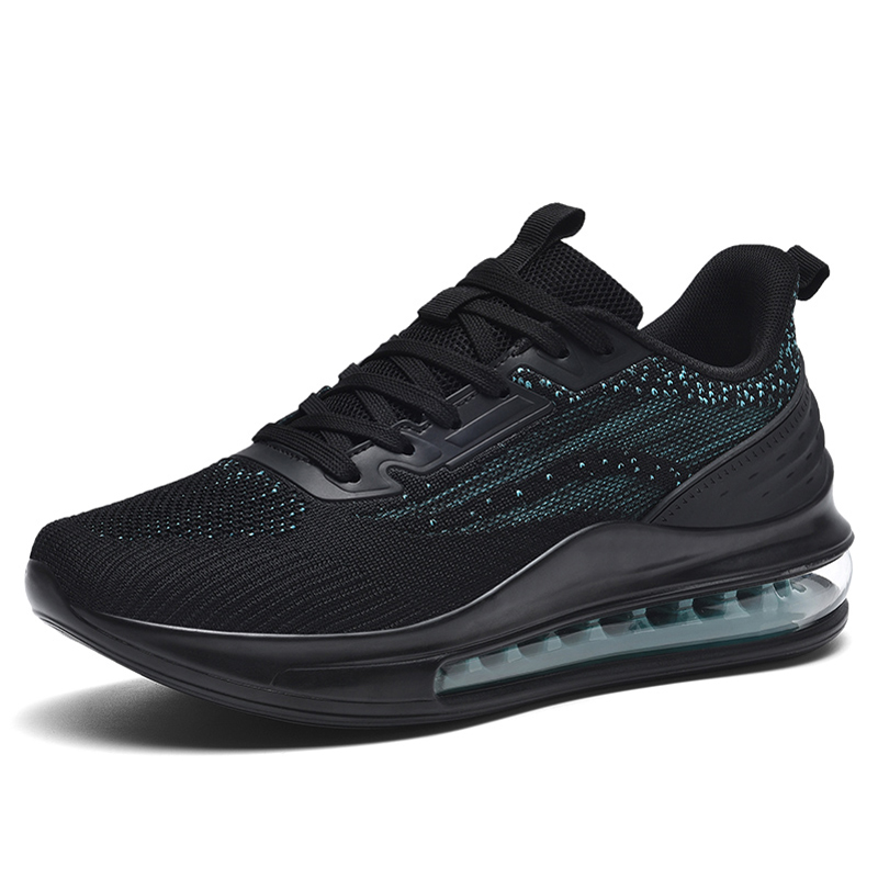 MEKY Cushioning Slip Resistant Abrasion Resistant Low top Running Shoes Men’s Black Turquoise