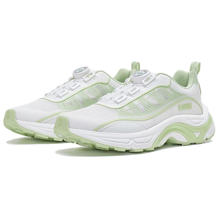 K·SWISS Slip Resistant Abrasion Resistant Slip Resistant Abrasion Resistant Low top Running Shoes Unisex White Green