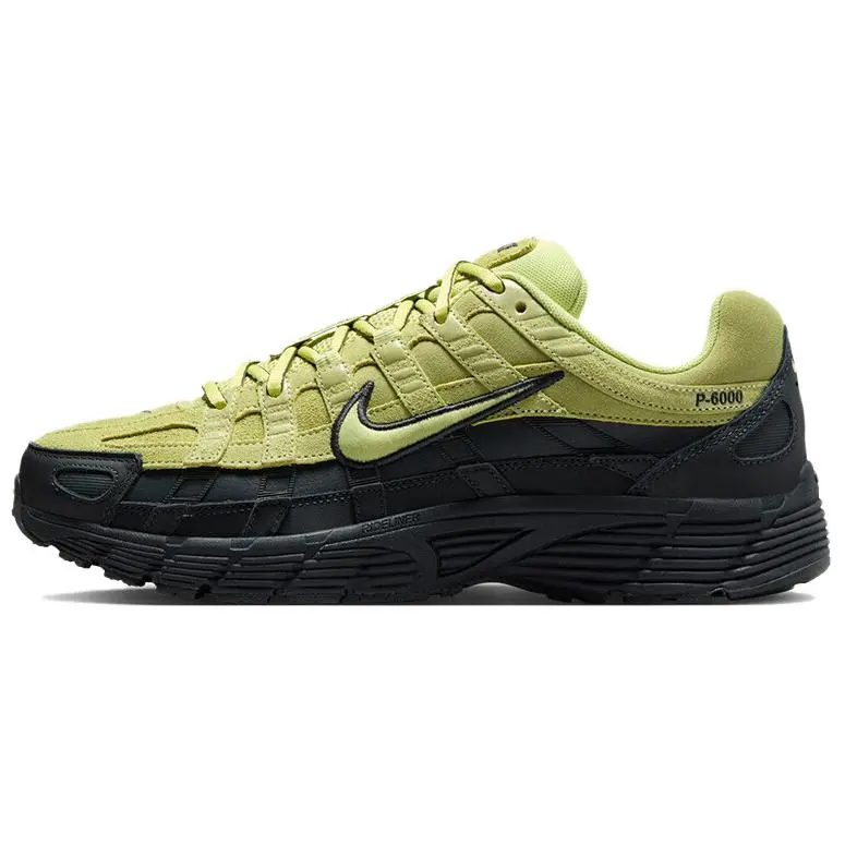 Nike P 6000 Cushioning Abrasion Resistant Breathable Lightweight Low top Training Running Shoes Men's Black Green