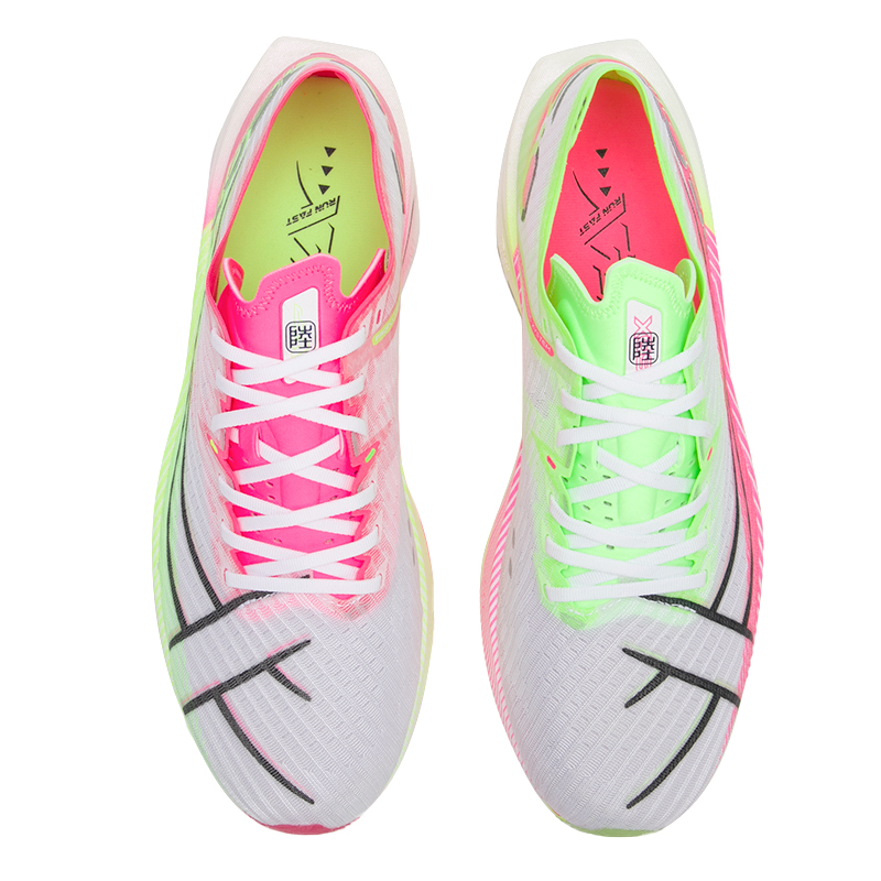 XTEP 160X 6.0 Fabric Cushioning Abrasion Resistant Breathable Low top Training Running Shoes Men’s White Pink Green