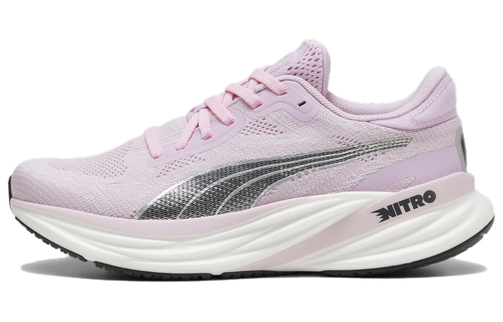 PUMA Magnify Nitro 2 Slip Resistant Abrasion Resistant Low top Running Shoes Women's Pink Silver