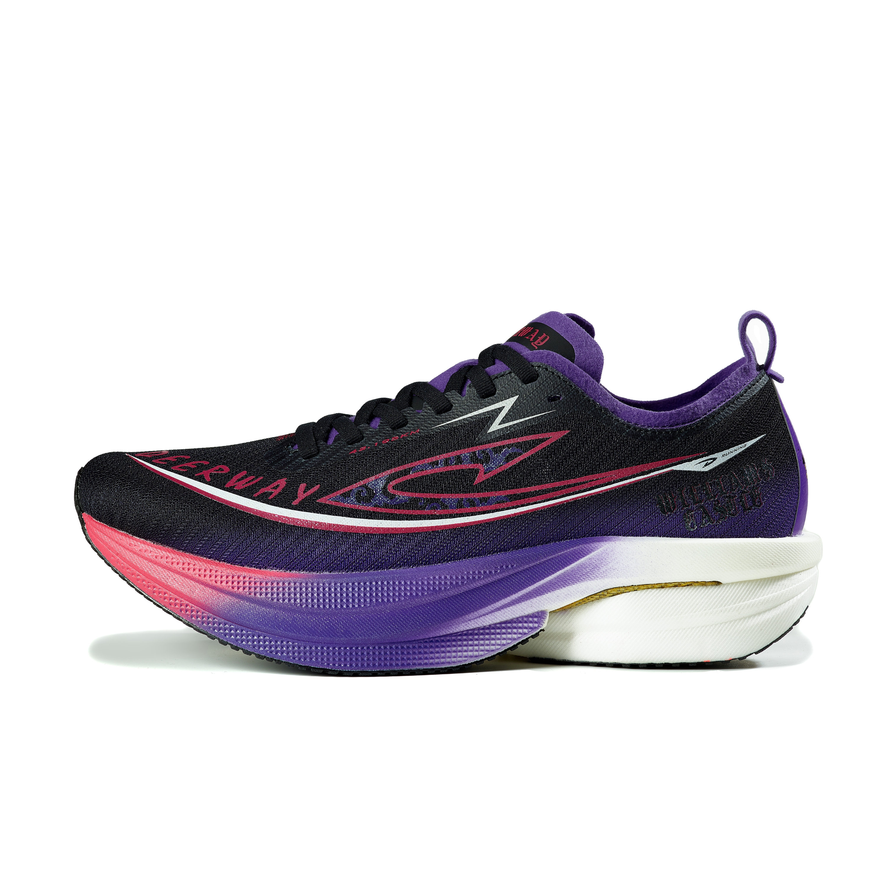 DEERWAY Running Shoes Unisex Black Purple