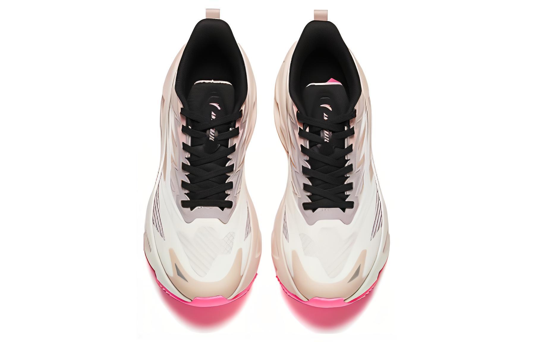 Anta Comfortable Slip Resistant Abrasion Resistant Low top Running Shoes Women’s White Gray Pink