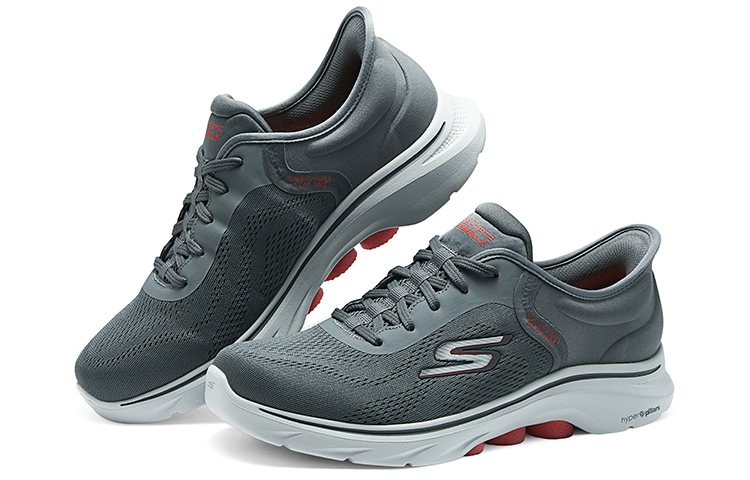 Skechers GO WALK 7 Fabric Cushioning, Wear Resistant Low top Running Shoes Men’s Gray Red