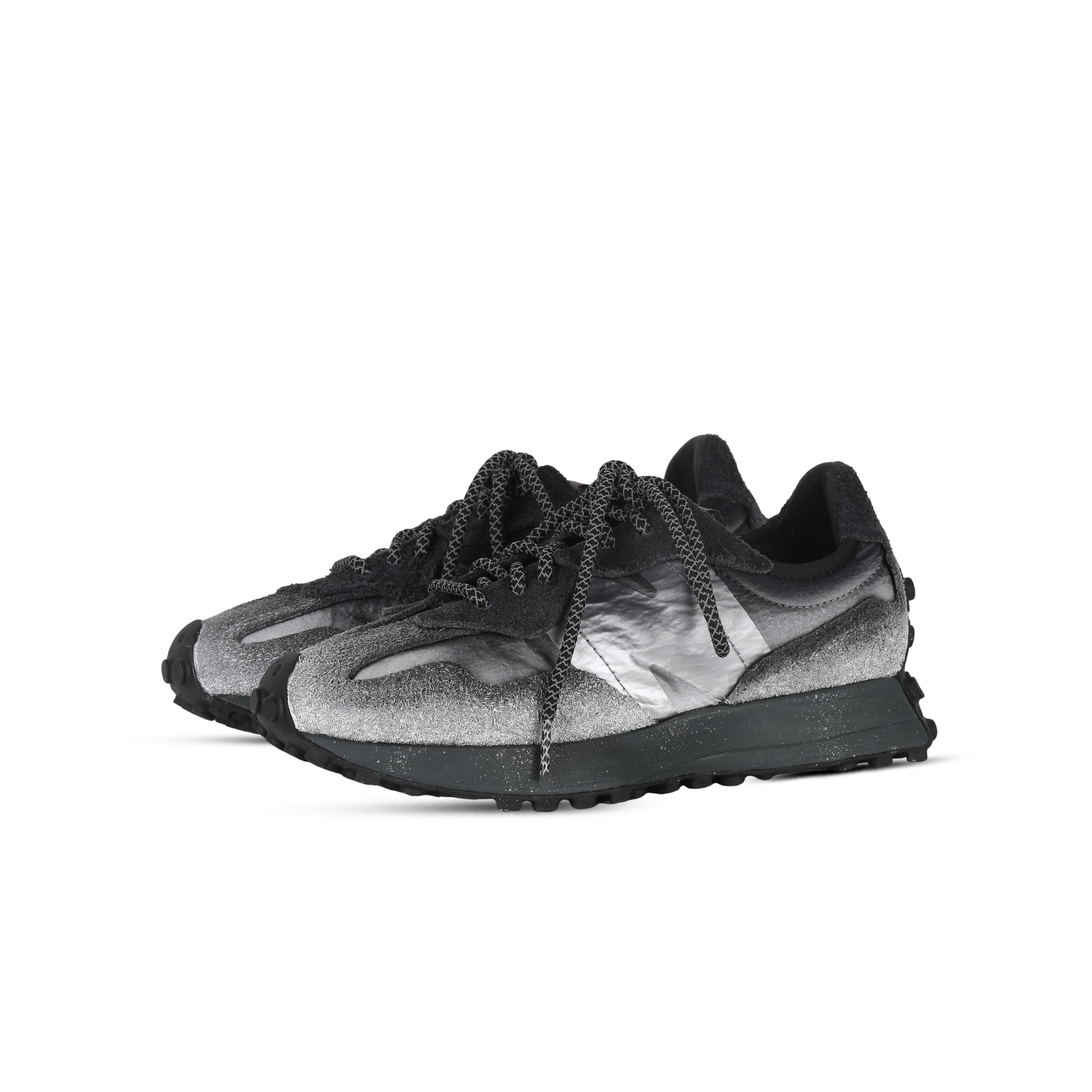 New Balance NB 327 Cushioning Breathable Coverage Low top Running Shoes Unisex Black Silver