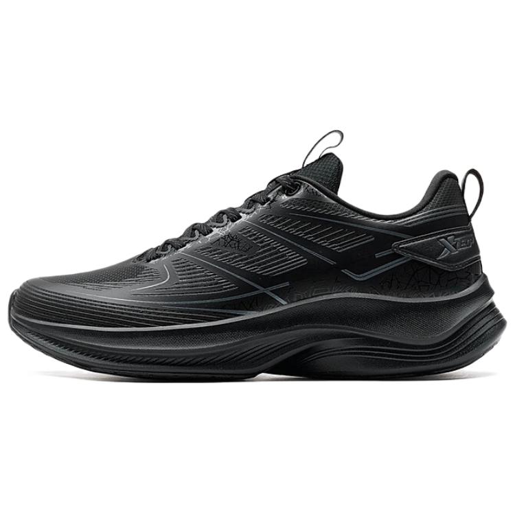XTEP Cushioning Slip Resistant Abrasion Resistant Low top Casual Running Shoes Men’s Black Gray