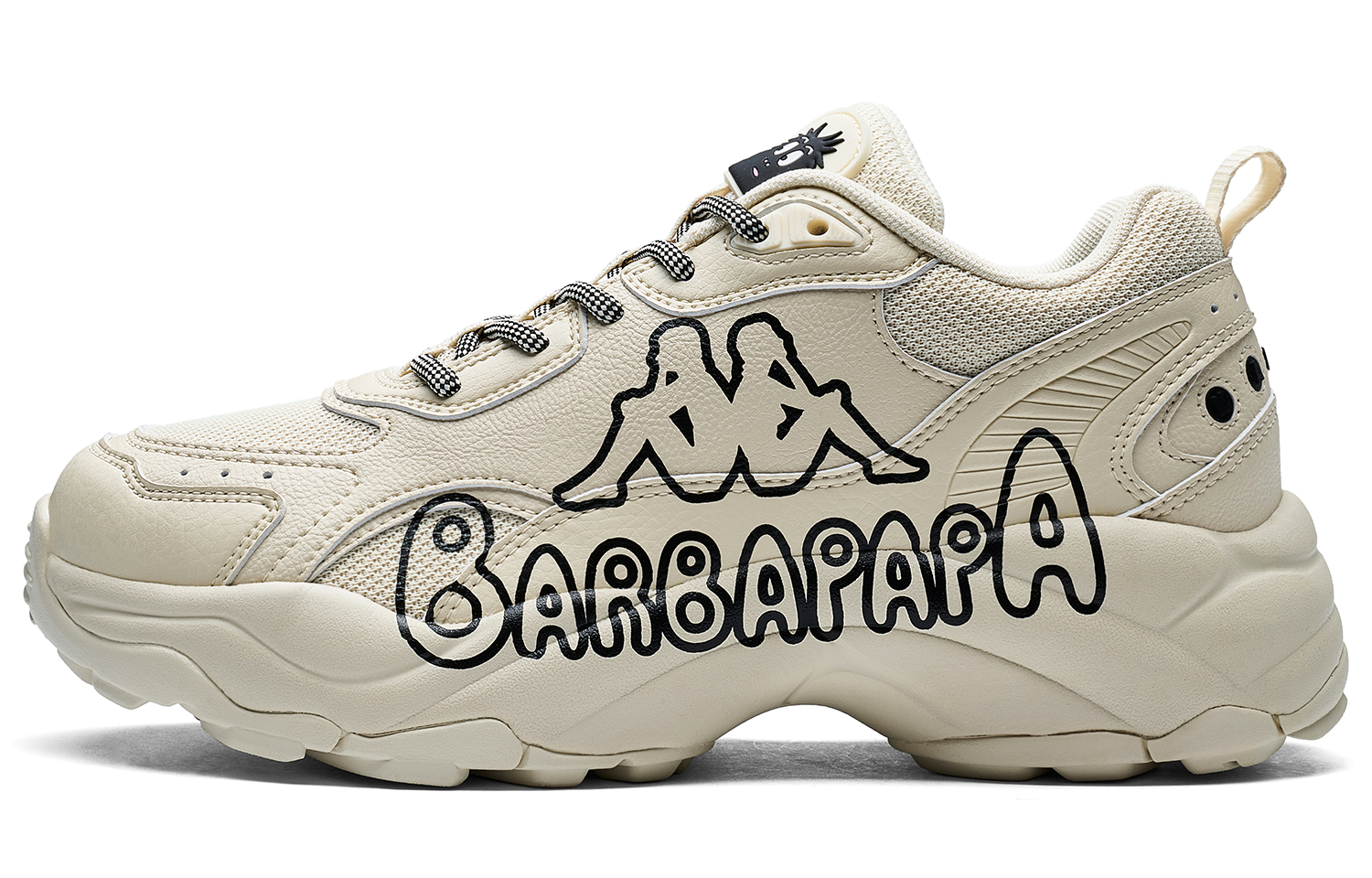 BARBAPAPA x Kappa Abrasion Resistant Breathable Low top Casual City Commuting Running Shoes Unisex Cheese White Black