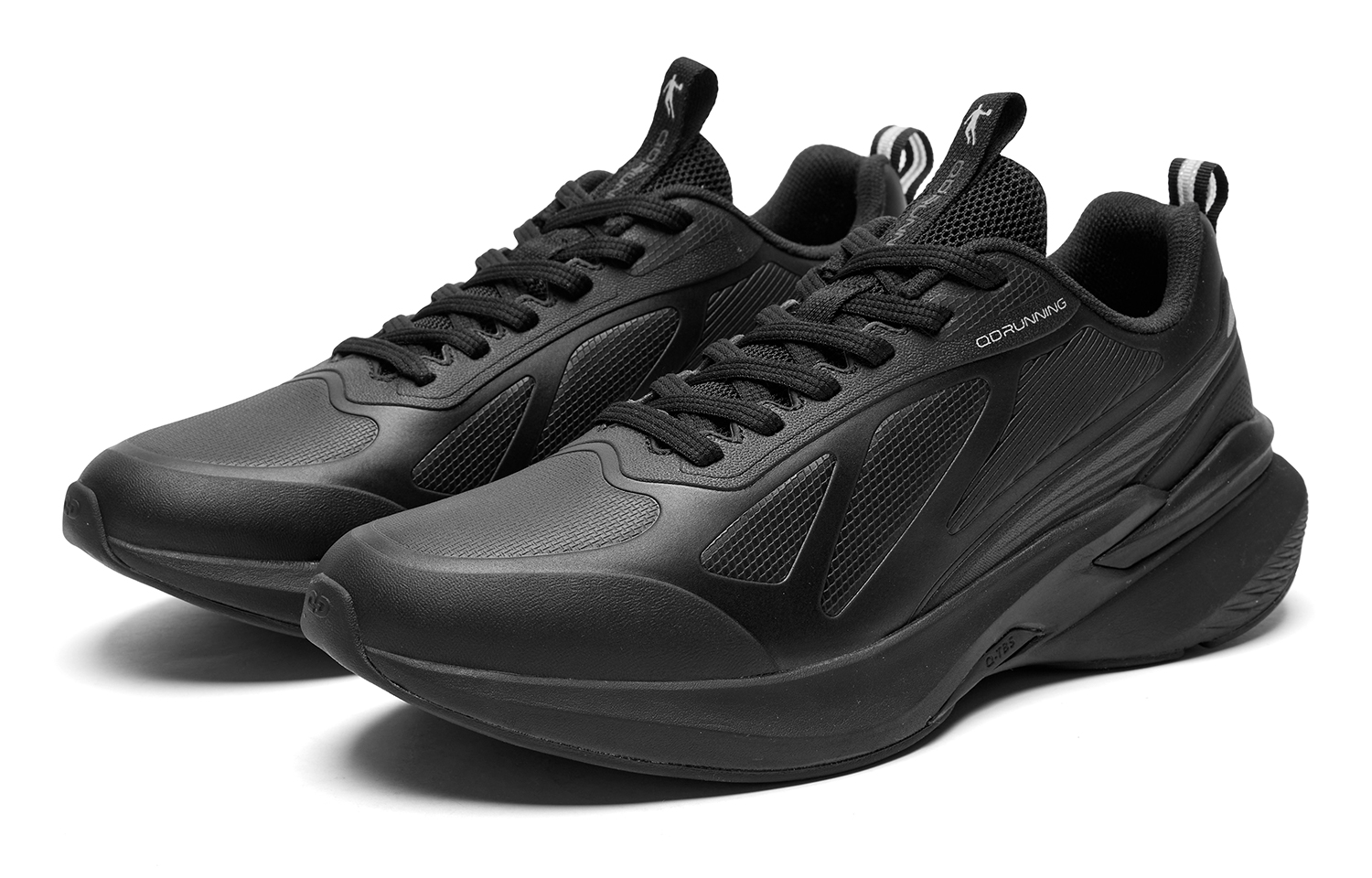 QIAODAN Cushioning Slip Resistant Abrasion Resistant Low top Casual Running Shoes Men’s Black Gray