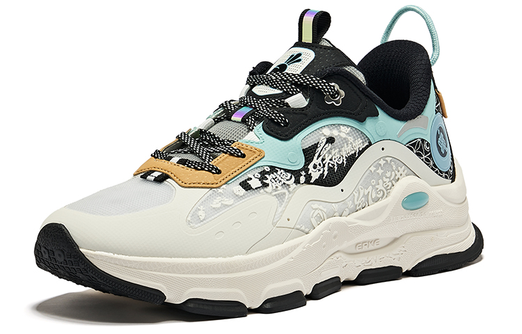 Erke Slip Resistant Abrasion Resistant Low top Running Shoes Men’s Microcrystal White Joy Blue