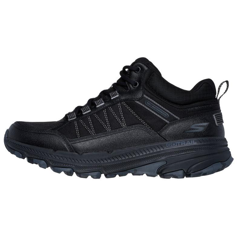 Skechers Go Run Trail Wear resistant And Waterproof Mid top Running Shoes Men’s Black Gray