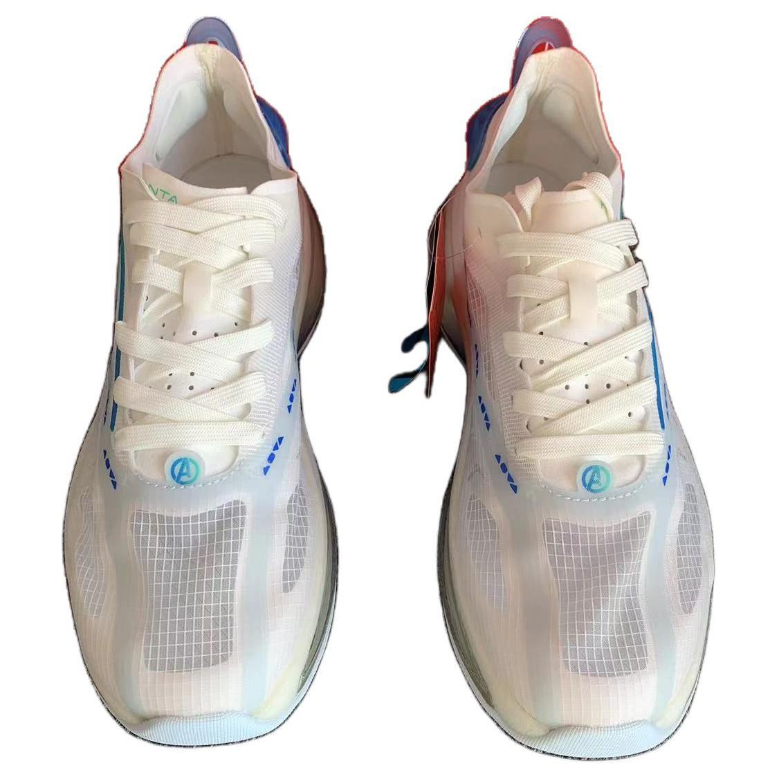 Anta Cushioning Slip Resistant Abrasion Resistant Breathable Low top Running Shoes Men’s White Gray Blue
