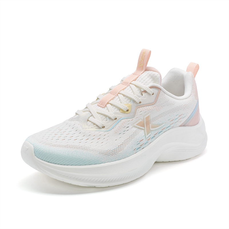 XTEP Comfortable Slip Resistant, Abrasion Resistant, Lightweight Low top Running Shoes Women’s White Blue Pink