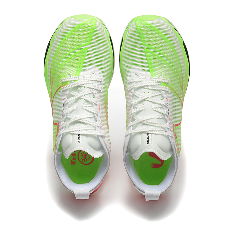 DUANGOU Running Shoes Unisex Low Top White Green Pink/Glow In The Dark