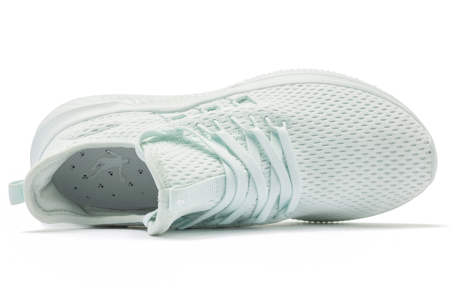 QIAODAN Wear resistant And Lightweight Low top Running Shoes Women’s Light Transparent Green Jordan White