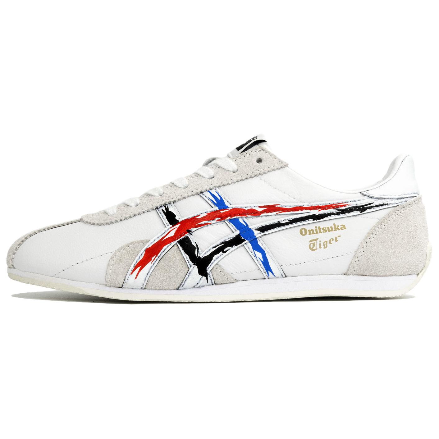 Onitsuka Tiger Runspark Slip Resistant Abrasion Resistant Low top Running Shoes Unisex Black White